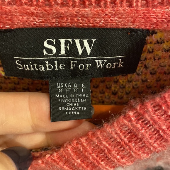 Pink/yellow leopard print cozy sweater - Picture 6 of 7